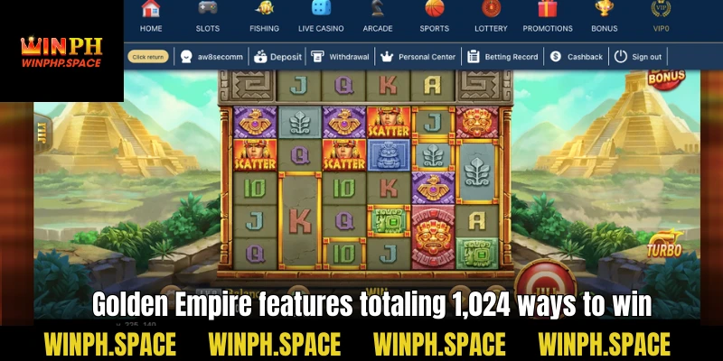Golden Empire features totaling 1,024 ways to win