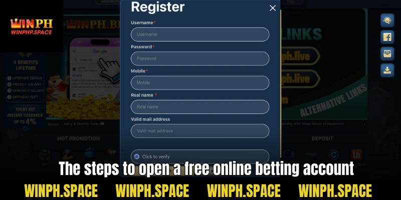 The steps to open a free online betting account